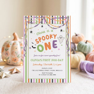 Spooky One Whimsical Halloween Birthday Invitation