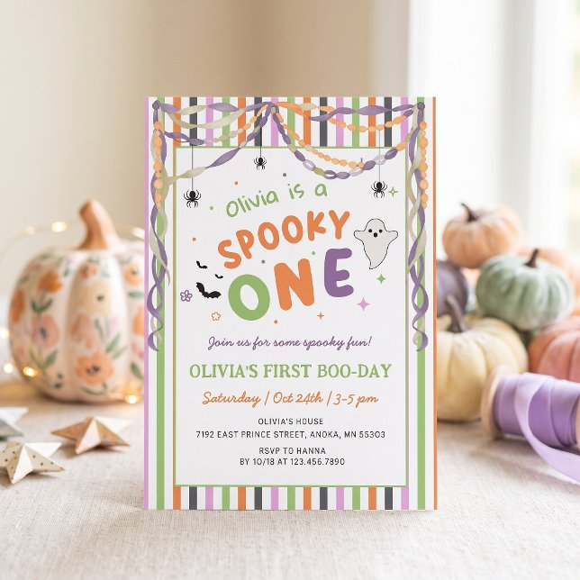 Spooky One Whimsical Halloween Birthday Invitation (Creator Uploaded)