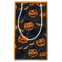 Spooky orange Cute Halloween Pumpkin Gift Bag