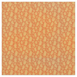 Spooky Orange Gosts Halloween    Fabric