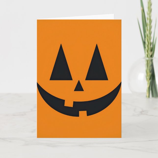 Spooky Orange Grin Card (Front)