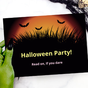 Spooky Orange Halloween Field Enclosure Card