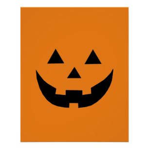 Spooky orange Jack o lantern pumpkin fun Halloween Poster