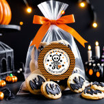 Spooky Orange Skeleton Boy Halloween Birthday Classic Round Sticker<br><div class="desc">Add a spooky twist to your birthday favours with this spooky black and orange skeleton favour sticker! It features a playful yet eerie skeleton 
 with the phrase "Thanks For A Bone Chilling Good Time!" Perfect for adding a touch of Halloween fun to your celebration.</div>