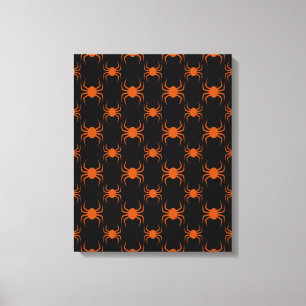 Spooky Orange Spiders Canvas Print