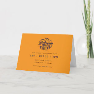 Spooky Orange Trendy Halloween Card