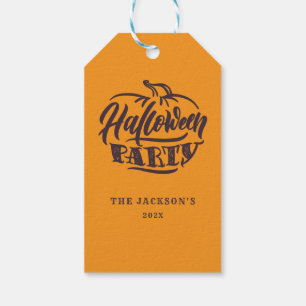 Spooky Orange Trendy Halloween Gift Tags