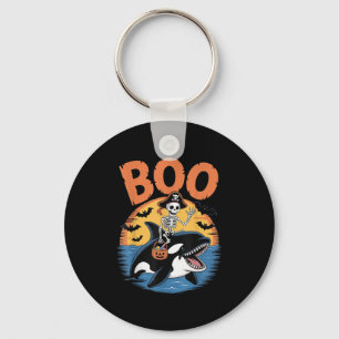 Spooky Orca Costume On Boo Orca Halloween Key Ring