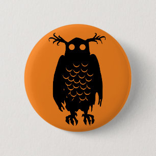 Spooky Owl 6 Cm Round Badge
