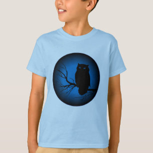 Spooky Owl Blue Moon T-Shirt