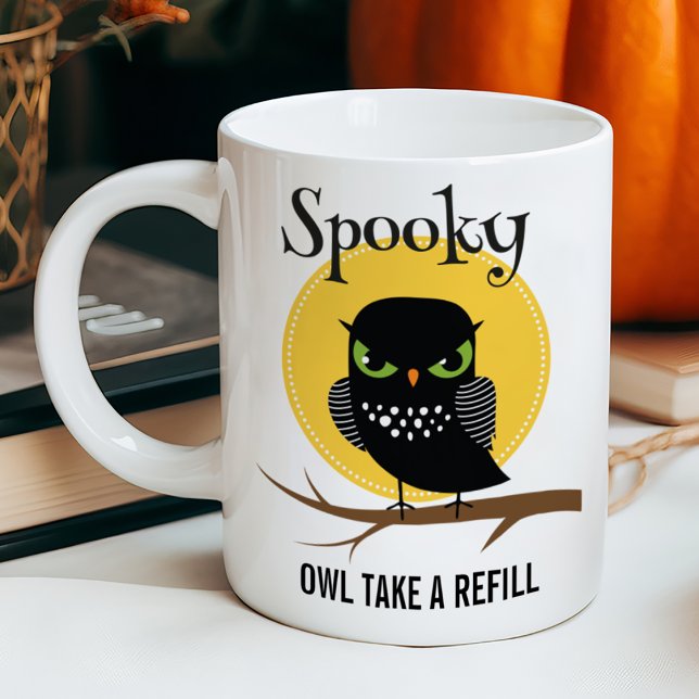Spooky Owl Customisable Halloween Coffee Mug (Creator Uploaded)
