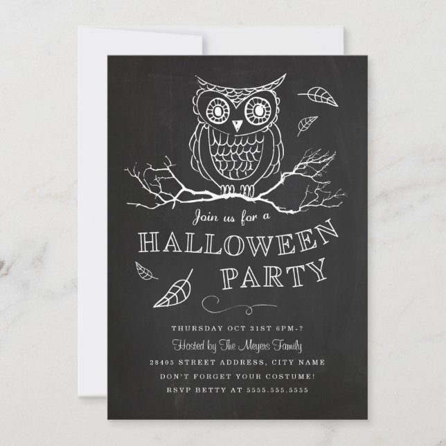 Spooky Owl Halloween Party Invitation (Front)