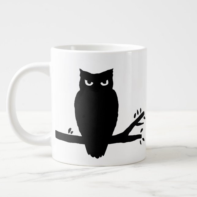 Spooky Owl Silhouette Large Coffee Mug (Left)