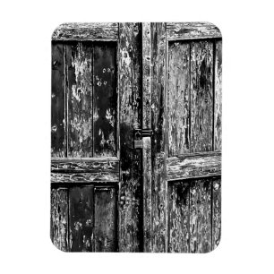 Spooky Padlocked Old Wooded Unpainted Door Photo Magnet