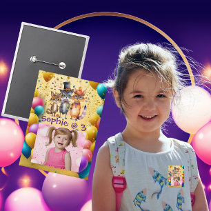 Spooky Party Animals Kids Birthday Party Button