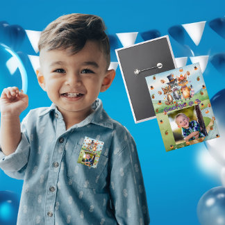 Spooky Party Animals Kids Birthday Party Button