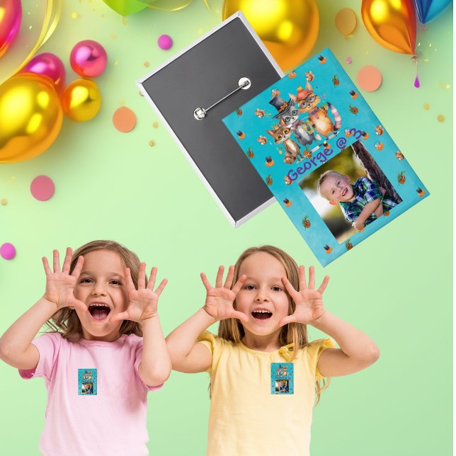 Spooky Party Animals Kids Birthday Party Button (Creator Uploaded)