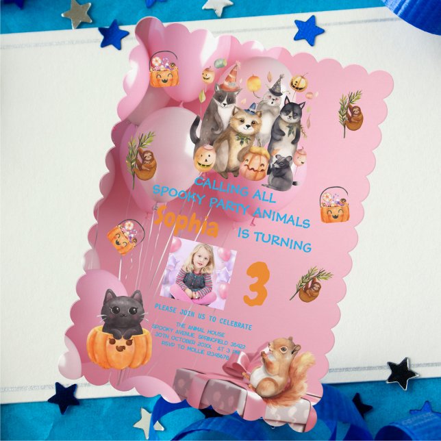 Spooky Party Animals Theme Kids Birthday Invite  (Creator Uploaded)