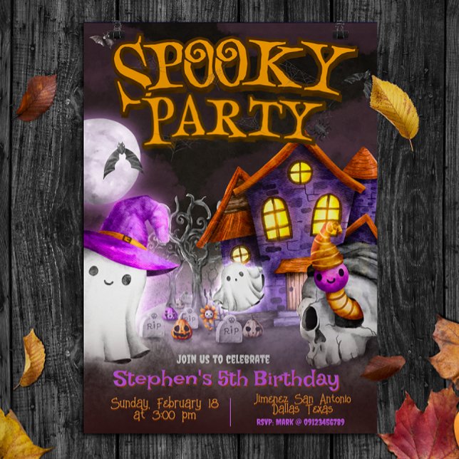 Spooky Party - Halloween Birthday Invitation (Spooky Party - Halloween Birthday Invitation)