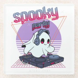 Spooky Party Halloween Glass Coaster