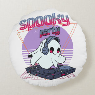 Spooky Party Halloween Round Cushion