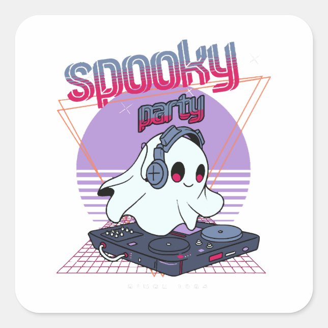 Spooky Party Halloween Square Sticker (Front)