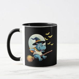 Spooky Pastel Halloween Baby Moo Deng Hippo Mug