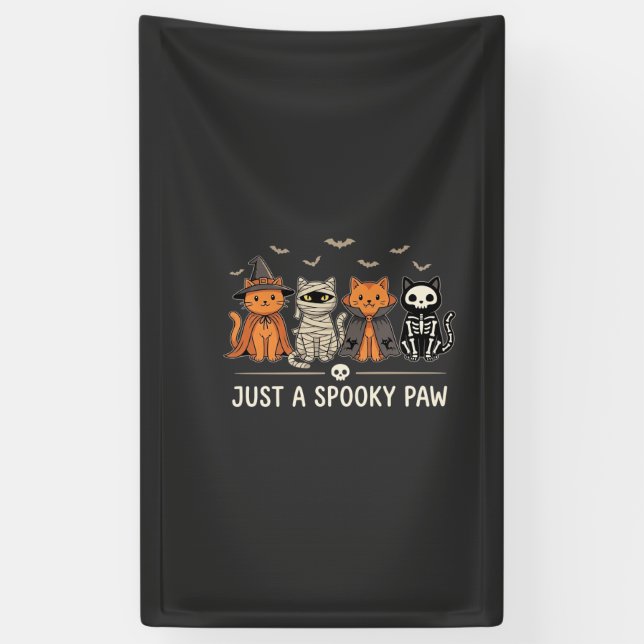 Spooky Paw Halloween Cat Costume Vector Design_1 Banner (Vertical)