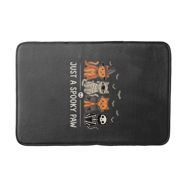 Spooky Paw Halloween Cat Costume Vector Design_1 Bath Mat (Front)