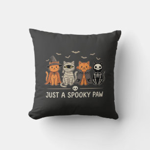 Spooky Paw Halloween Cat Costume Vector Design_1 Cushion