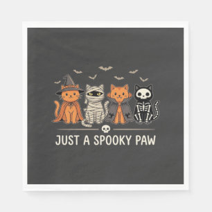 Spooky Paw Halloween Cat Costume Vector Design_1 Napkin