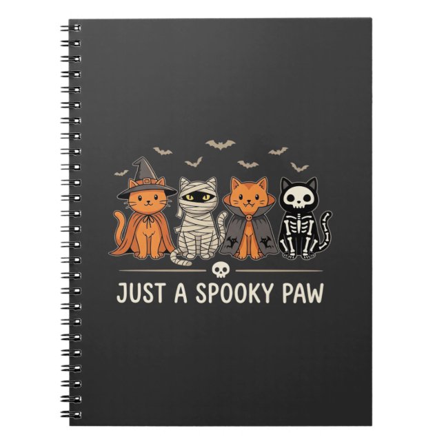 Spooky Paw Halloween Cat Costume Vector Design_1 Notebook (Front)