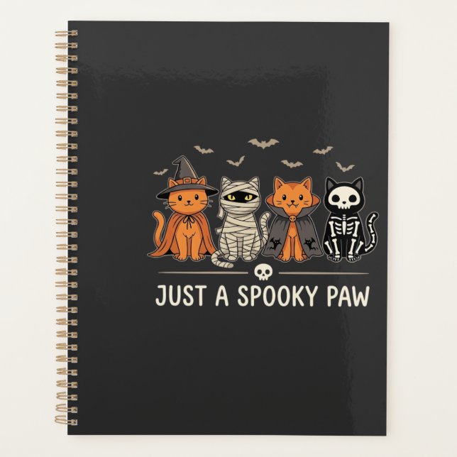 Spooky Paw Halloween Cat Costume Vector Design_1 Planner (Front)