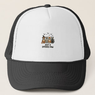 Spooky Paw Halloween Cats Vintage Shirt Design_1 Trucker Hat