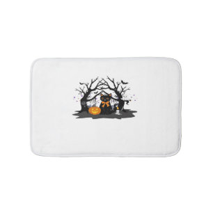 Spooky Paws & Pumpkin Halloween Nights Classic T-S Bath Mat