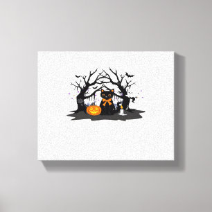 Spooky Paws & Pumpkin Halloween Nights Classic T-S Canvas Print