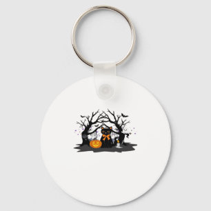 Spooky Paws & Pumpkin Halloween Nights Classic T-S Key Ring