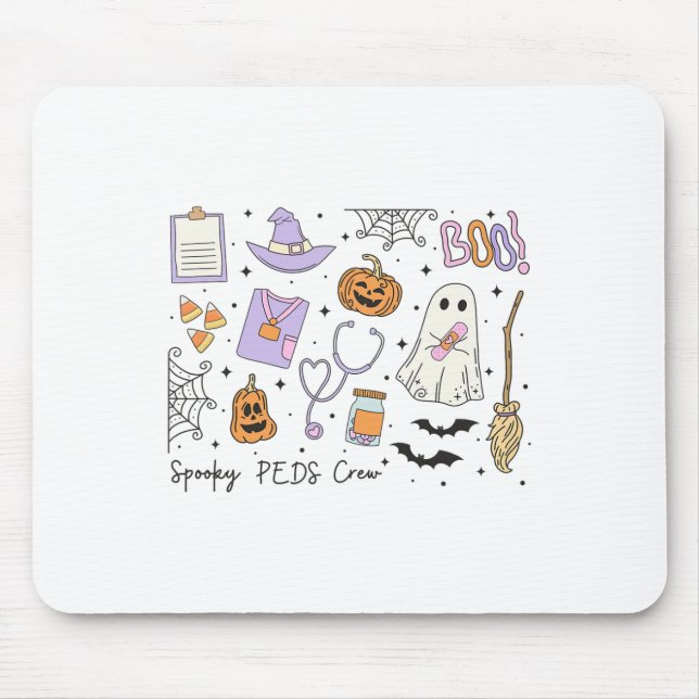 Spooky Peds Crew Halloween Pumpkin Paediatrics Hal Mouse Pad (Front)