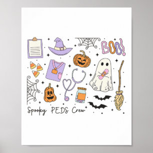 Spooky Peds Crew Halloween Pumpkin Paediatrics Hal Poster