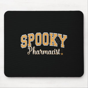 Spooky Pharmacist Halloween Spider Varsity Orange Mouse Pad