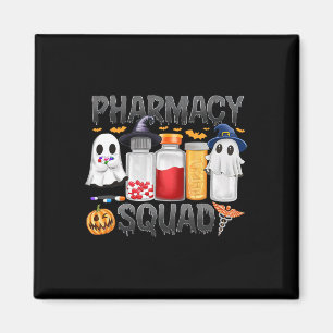 Spooky Pharmacy Squad Ghost Pills Pharmacist Tech Magnet