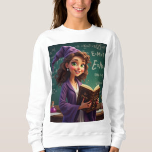 Spooky Physics Teacher Halloween - Witch with Scie Sweatshirt