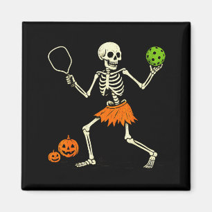 Spooky Pickleball Halloween Skeleton Costume Women Magnet