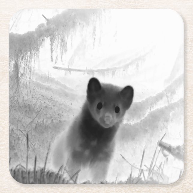 Spooky Pine Marten Coaster (Front)
