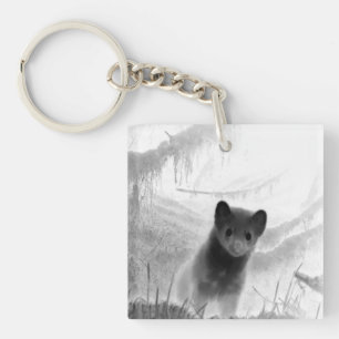 Spooky Pine Marten Key Ring