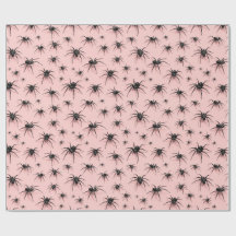 Spooky Pink Black Spider Halloween Pattern