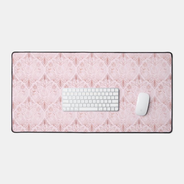 Spooky Pink & Rose Gold Desk Mat (Keyboard & Mouse)