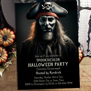 Spooky Pirate Halloween Costume Party Invitation