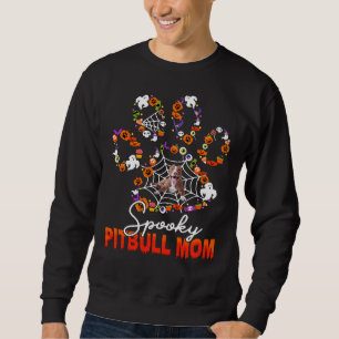 Spooky Pitbull Mum With Jack O Lantern &amp Cute D Sweatshirt