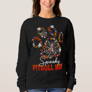 Spooky Pitbull Mum With Jack O Lantern &amp Cute D Sweatshirt